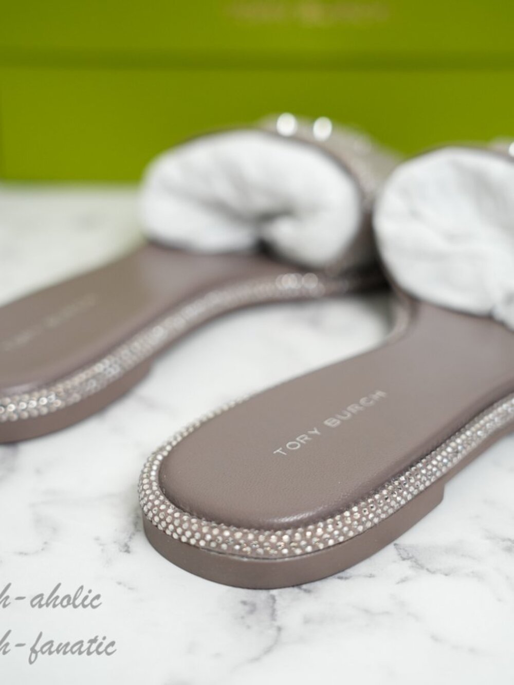 Tory Burch Everly Rhinestone Slide Sandals in Dark Clay/Crystal size 9 NIB - Picture 7 of 10